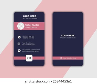 Creative modern , double-side business card template, personal visiting card, vector illustration .