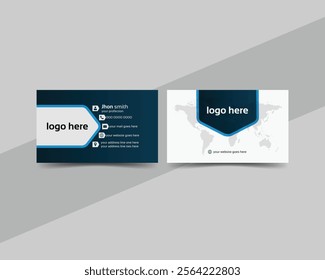 Creative Modern Double-Sided Business Card Template: Professional and Clean Corporate Identity Design