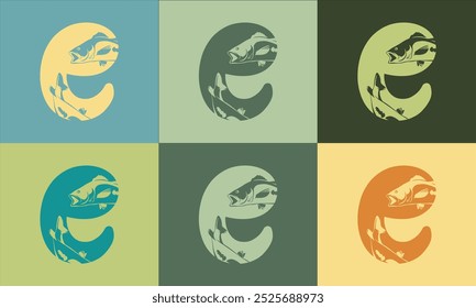 Creative Modern e Icon with colorful, Icon Vector 