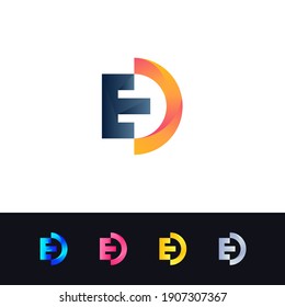 Creative Modern ED Letter Logo Design - ED Letter Logo Design Vector - Unique ED Logo Design Template
