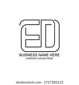 Creative modern ED logo design, minimalist negative space branding, unique ED icon, professional ED identity, versatile visual identity