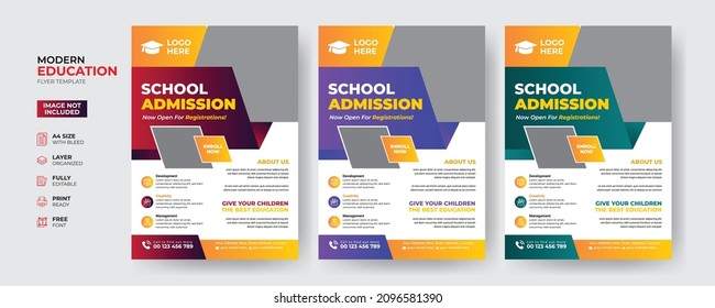 Creative And Modern Education Admission Flyer Template