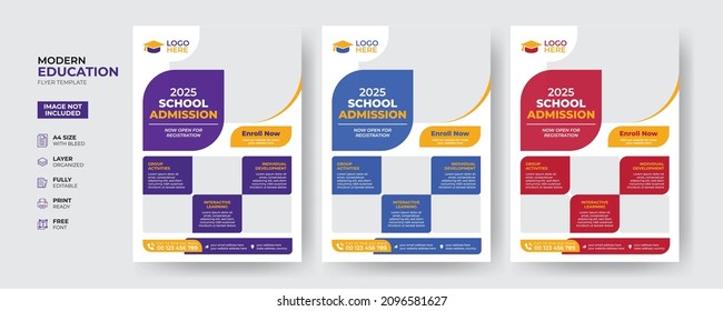 Creative and modern education admission flyer template