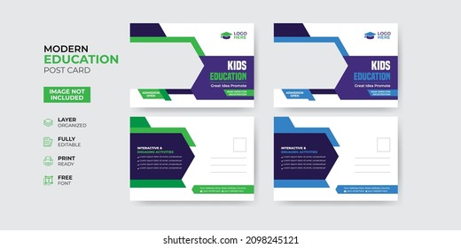 Creative and modern education admission post card template