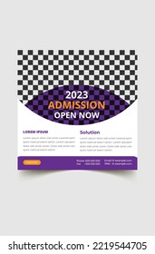 Creative and modern education admission post template, Kids back to school education admission social media poster design
