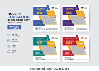 Creative and modern education admission social media post template