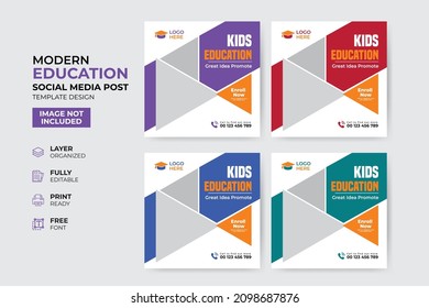 Creative and modern education admission social media post template