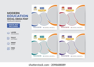 Creative and modern education admission social media post template