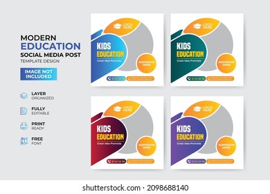 Creative and modern education admission social media post template