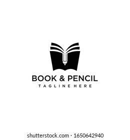 Creative modern Education logo design illustration with using book and pencil icon template