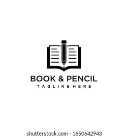 Creative modern Education logo design illustration with using book and pencil icon template