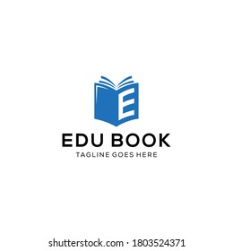 Creative modern Education logo design illustration with using book and E icon template