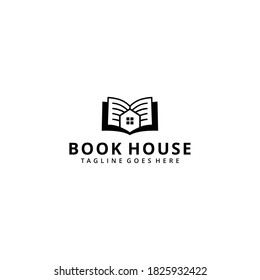 Creative modern Education logo design illustration using book and house icon template