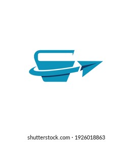 Creative modern Education logo design illustration using book and paper plane icon template