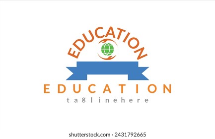 Ilustración creativa moderna de la plantilla del logotipo de la educación y diseño abstracto del vector de la gorra de la graduación.