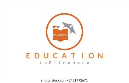 Creative modern education logo template illustration and graduation cap abstract vector design.