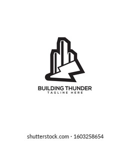 Creative and modern Electric City, building, city, line, energy, power. thunder Vector logo template