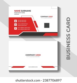 Creativa y moderna y elegante plantilla de diseño de tarjetas de visita para empresas. Tarjeta de negocios oscura limpia y minimalista