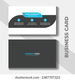 Creative and modern elegant business card design template for business. Minimalist clean dark business card