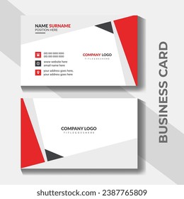 Creative and modern elegant business card design template for business, modern profesional buisness name card, Minimalist clean red business card