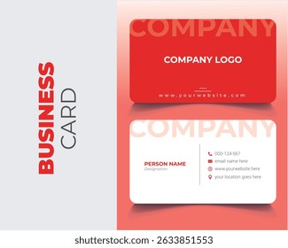 Creative and modern elegant business card design template for business, modern profesional buisness name card, Minimalist clean red business card