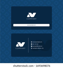Creative Modern Elegant Professional Looking Dark Blue Company Profile Business Card Template Vector. Ready to Print