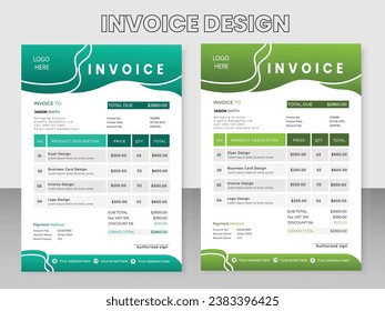 Kreativ Modern Elegantes, einfaches und minimales Rechnungsdesign