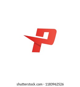 Creative modern elegant trendy unique artistic color P initial based letter icon logo.