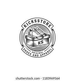 Creative modern elegant trendy unique artistic sneakers icon logo