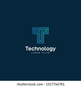 Creative modern elegant trendy unique artistic black and gradation blue T initial based letter icon logo.