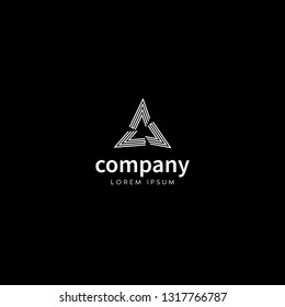 Creative modern elegant trendy unique artistic black and white color Triangel based icon logo.