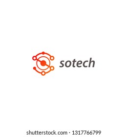 Creative modern elegant trendy unique artistic black and gradation Red S initial based letter icon logo.