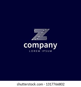 Creative modern elegant trendy unique artistic black and white color Z initial based letter icon logo.