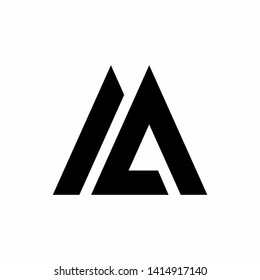 Creative modern elegant trendy unique artistic black and white color MA IA A M AM initial based letter icon logo. - Vector