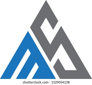 Creative modern elegant trendy unique artistic color MS  initial based letter icon logo.