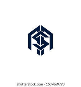 Creative modern elegant trendy unique artistic black  MS  initial based letter icon logo.