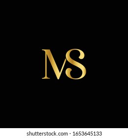 Creative modern elegant trendy unique artistic black and white color MS SM M S initial based letter icon logo.