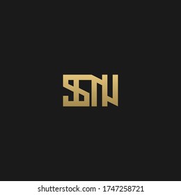 Creative modern elegant trendy unique artistic black and golden color SN NS S N initial based letter icon logo.