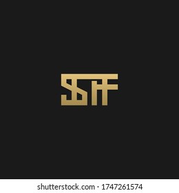 Creative modern elegant trendy unique artistic black and golden color SF FS F S initial based letter icon logo.