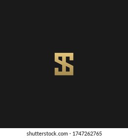 Creative modern elegant trendy unique artistic black and golden color S initial based letter icon logo.