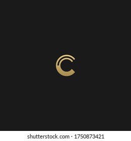 Creative modern elegant trendy unique artistic black and GOLDEN color C initial based letter icon logo.