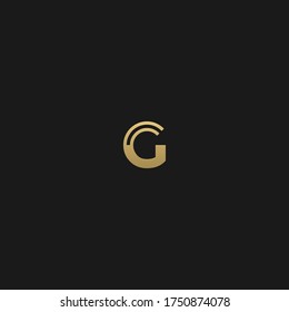 Creative modern elegant trendy unique artistic black and GOLDEN color GG G initial based letter icon logo.