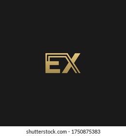 Kreativ moderne, elegante, einzigartige künstlerische Farbe Schwarz und GOLDEN EX XE X Anfangsbuchstaben Symbol Logo.