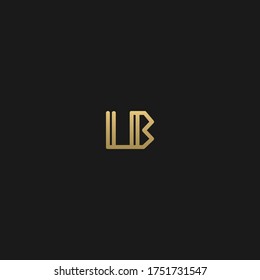 Creative modern elegant trendy unique artistic black and golden color LB BL L B initial based letter icon logo.