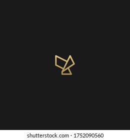 Creative modern elegant trendy unique artistic black and golden color Y initial based letter icon logo.