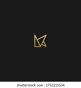 Creative modern elegant trendy unique artistic black and golden color KK K initial based letter icon logo.