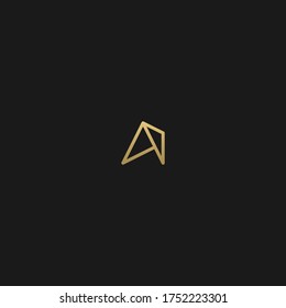 Kreative moderne, elegante, einzigartige künstlerische schwarz-goldene Farbe AA Ein initiales Briefsymbol-Logo.