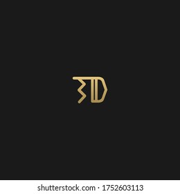 Creative modern elegant trendy unique artistic TD DT D T initial based letter icon logo.