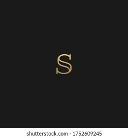 Kreative moderne elegante und einzigartige künstlerische Farbe Schwarz und Golden Farbe S Anfangsbuchstaben Symbol Logo.