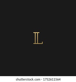 Creativo moderno y elegante diseño único de color negro y dorado logotipo de la letra L inicial del icono.
